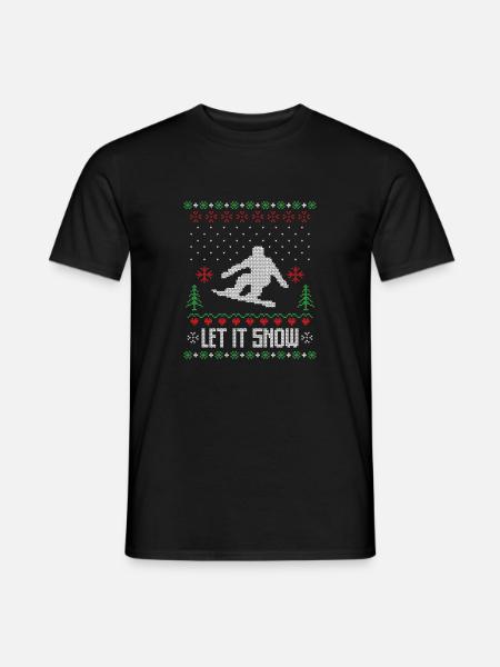 Lass es Schnee hässlichen Weihnachtspullover - Männer T-Shirt - Schwarz