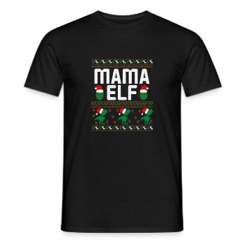 Mama Elf hässlicher Weihnachtspullover - Männer T-Shirt - Schwarz - Vorne - AI Model Male 178 light (178cm)