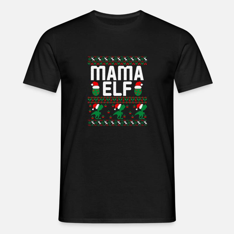 Mama Elf hässlicher Weihnachtspullover - Männer T-Shirt - Schwarz