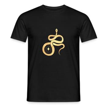 GOLDEN SNAKE - Männer T-Shirt - Schwarz - Vorne - AI Model Male 178 light (178cm)