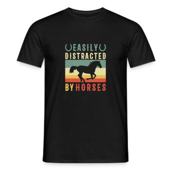 Pferde Ablenkung - Männer T-Shirt - Schwarz - Vorne - AI Model Male 178 light (178cm)