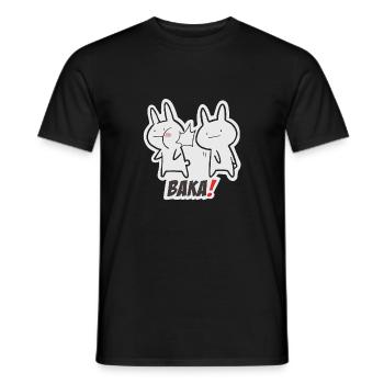 Baka Rabbit Funny Slap Baka Cool Japanese Anime - Men's T-Shirt - black - Front - AI Model Male 178 light (178cm)