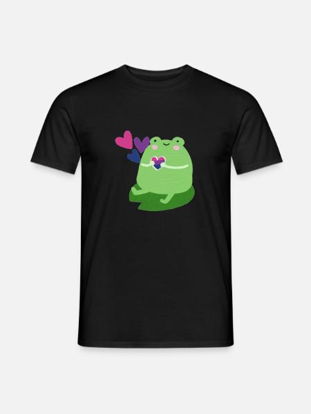 Sød frø med biseksuelle stolthed flag farver - Mænd T-shirt - sort
