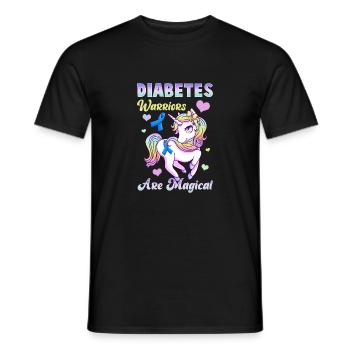 Les guerriers du diabète sont une licorne mignonne magique - T-shirt homme - noir - Devant - AI Model Male 178 light (178cm)