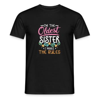 Je suis la sœur aînée que je fais les règles - T-shirt homme - noir - Devant - AI Model Male 178 light (178cm)