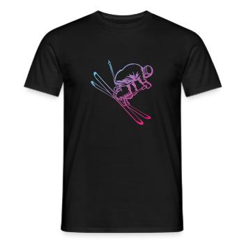 Ski Skiing Ski Winter Sports Gift Idea - Men's T-Shirt - black - Front - AI Model Male 178 light (178cm)