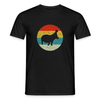 Retro Vintage Nilpferd - Männer T-Shirt - Schwarz - Vorne - AI Model Male 178 light (178cm)