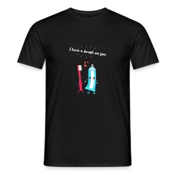 Brosse à dents et dentifrice Paire Cadeau pour les dentistes - T-shirt homme - noir - Devant - AI Model Male 178 light (178cm)