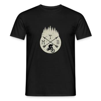 Vélo de logo de vélo de montagne VTT - T-shirt homme - noir - Devant - AI Model Male 178 light (178cm)