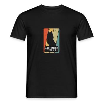 Australian Terrier Vintage Hund - Männer T-Shirt - Schwarz - Vorne - AI Model Male 178 light (178cm)