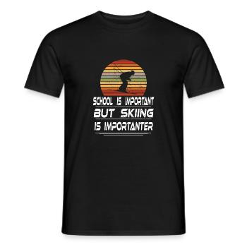 School Is Important But Skiing Is Importanter Wint - Männer T-Shirt - Schwarz - Vorne - AI Model Male 178 light (178cm)