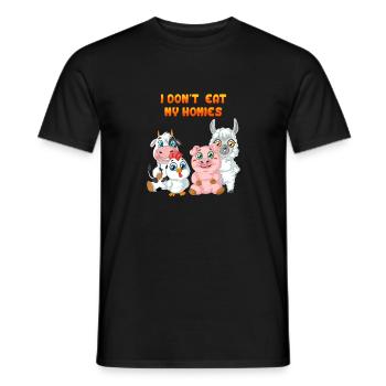 je ne mange pas mes homies - T-shirt homme - noir - Devant - AI Model Male 178 light (178cm)