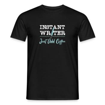 Writing Coffee Quill Novel Writer - Männer T-Shirt - Schwarz - Vorne - AI Model Male 178 light (178cm)