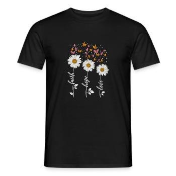 faith hope love - Men's T-Shirt - black - Front - AI Model Male 178 light (178cm)