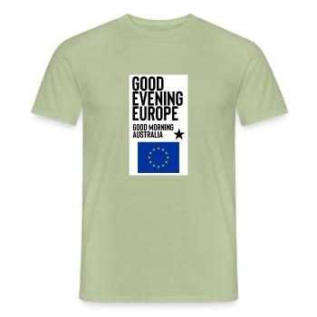Europäischer Eurovision Song Contest - Männer T-Shirt - Sage - Vorne - AI Model Male 178 light (178cm)