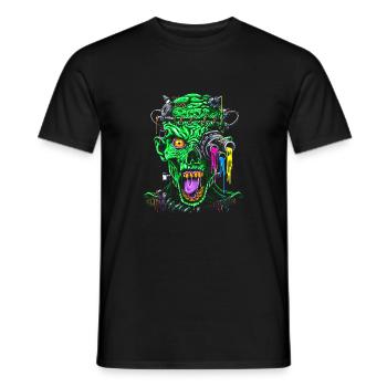 Futuristic zombie - Men's T-Shirt - black - Front - AI Model Male 178 light (178cm)