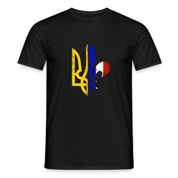 La France est avec l’Ukraine - T-shirt homme - noir - Devant - AI Model Male 178 light (178cm)
