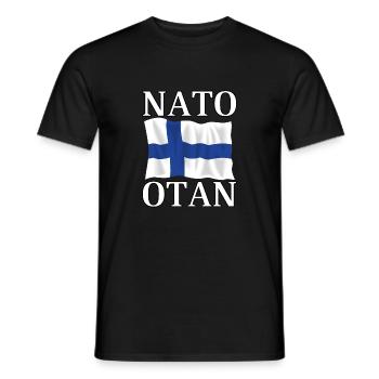 NATO otaN and The Flag of Finland - Men's T-Shirt - black - Front - AI Model Male 178 light (178cm)