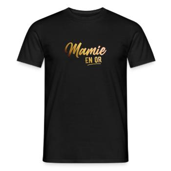 Mamie En Or Femme Humour Cadeau Grand Mère - T-shirt homme - noir - Devant - AI Model Male 178 light (178cm)