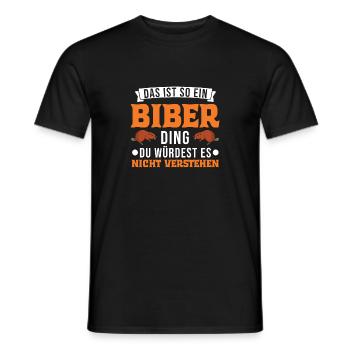 Das ist so ein Biber Ding - Männer T-Shirt - Schwarz - Vorne - AI Model Male 178 light (178cm)