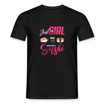 Nur Mädchen, das Sushi liebt Lustiges japanisches Essen Reis - Männer T-Shirt - Schwarz - Vorne - AI Model Male 178 light (178cm)