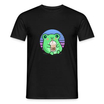Frosch Bubbe Tee Lustiges Trinken Frosch Shake Humor - Männer T-Shirt - Schwarz - Vorne - AI Model Male 178 light (178cm)