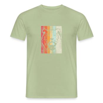 Tiger Retro Style Vintage Zoo Animal Lover - Men's T-Shirt - sage - Front - AI Model Male 178 light (178cm)