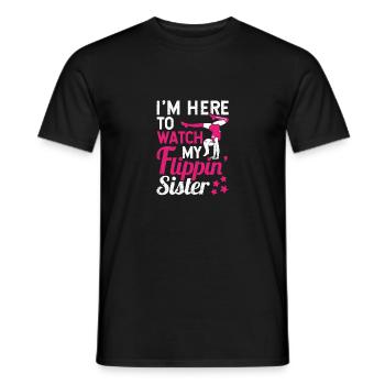 Funny gymnast cheering I'm here - Men's T-Shirt - black - Front - AI Model Male 178 light (178cm)