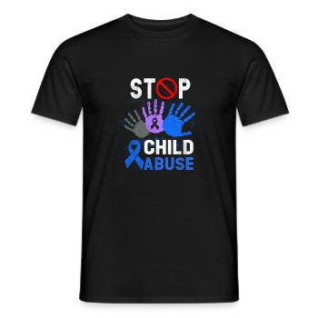 Stop Child Abuse Prevention Awareness - Men's T-Shirt - black - Front - AI Model Male 178 light (178cm)