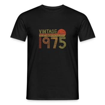 Vintage 1975 Sunset Style - Men's T-Shirt - black - Front - AI Model Male 178 light (178cm)