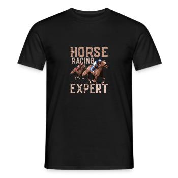 Horse Racing Expert Horse Racing Gambling Jockey - Männer T-Shirt - Schwarz - Vorne - AI Model Male 178 light (178cm)