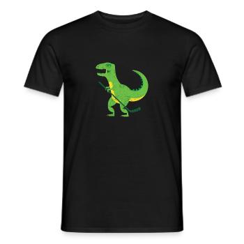 Hockeysaurus Dinosaurier Eishockeyspieler Winter - Männer T-Shirt - Schwarz - Vorne - AI Model Male 178 light (178cm)