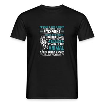 Horse, Horses, Horses Pony Riding Pony Farm, Hooves - Men's T-Shirt - black - Front - AI Model Male 178 light (178cm)