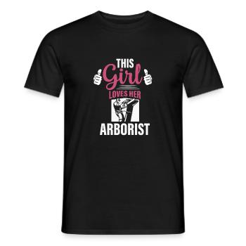 This Girl Loves Her Arborist Lumberjack Woodworke - Männer T-Shirt - Schwarz - Vorne - AI Model Male 178 light (178cm)