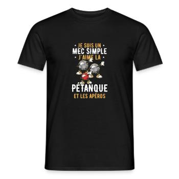 Einfacher Typ Boules Pétanque Apéro Geschenk - Männer T-Shirt - Schwarz - Vorne - AI Model Male 178 light (178cm)