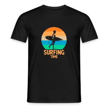 Temps de surf - T-shirt homme - noir - Devant - AI Model Male 178 light (178cm)