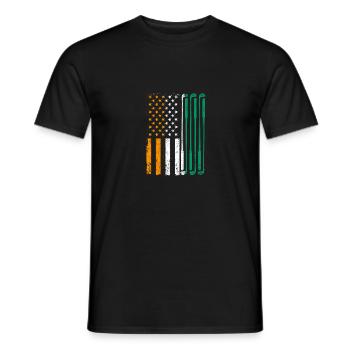 Irische amerikanische Flagge Golfspieler St. Paddy - Männer T-Shirt - Schwarz - Vorne - AI Model Male 178 light (178cm)