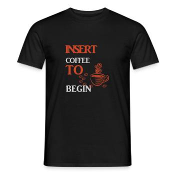 insert coffe - Männer T-Shirt - Schwarz - Vorne - AI Model Male 178 light (178cm)