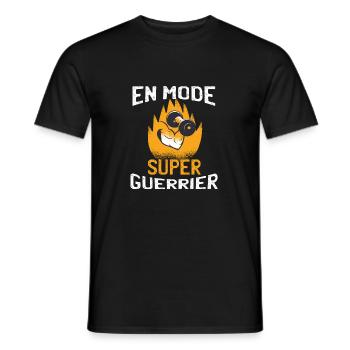 En mode super guerrier - T-shirt homme - noir - Devant - AI Model Male 178 light (178cm)