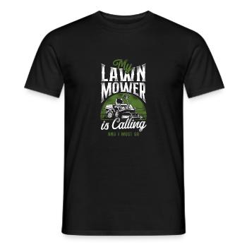 Lawn Mower Mowing Dad Father - Männer T-Shirt - Schwarz - Vorne - AI Model Male 178 light (178cm)