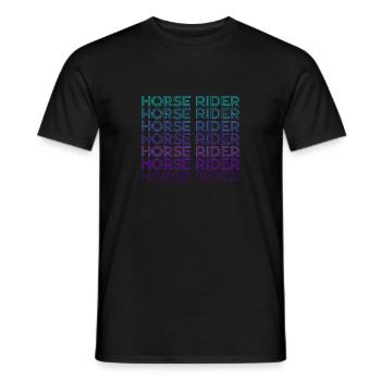 Pferd Reiter Reiten Reiten Dressur Retro - Männer T-Shirt - Schwarz - Vorne - AI Model Male 178 light (178cm)
