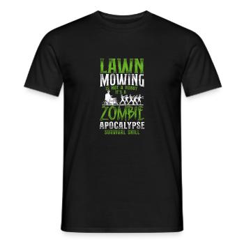 Lawn Mower Mowing Dad Father - Männer T-Shirt - Schwarz - Vorne - AI Model Male 178 light (178cm)