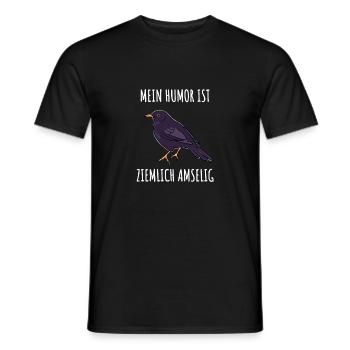 Schlechter Humor Amsel Wortspiel amselig - Männer T-Shirt - Schwarz - Vorne - AI Model Male 178 light (178cm)