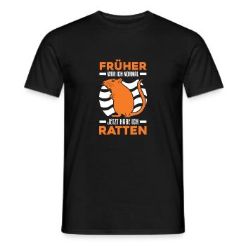 Früher war ich normal Jetzt habe ich Ratten - Männer T-Shirt - Schwarz - Vorne - AI Model Male 178 light (178cm)