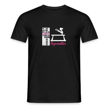 Sprung Boden Stufenbarren Balken Gymnastik Lustig - Männer T-Shirt - Schwarz - Vorne - AI Model Male 178 light (178cm)