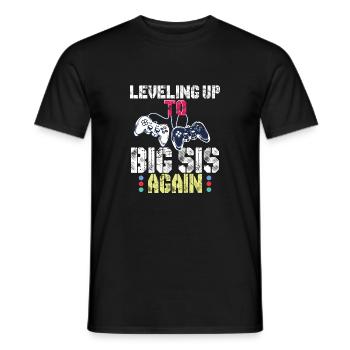 Promoted to Big Sis Again Leveling Up To Big Siste - Männer T-Shirt - Schwarz - Vorne - AI Model Male 178 light (178cm)