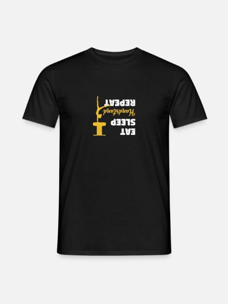 Essen Schlafen Handstand Wiederholung Gymnastik - Männer T-Shirt - Schwarz
