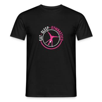 Funny Gymnast Handstands Sports Food Sleeping Gym - Men's T-Shirt - black - Front - AI Model Male 178 light (178cm)