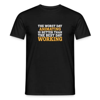LE PIRE JOUR D’ANIMATION EST MEILLEUR QUE LE MEILLEUR DA - T-shirt homme - noir - Devant - AI Model Male 178 light (178cm)