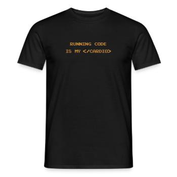 Running Code Is My Cardio Funny Coding - Men's T-Shirt - black - Front - AI Model Male 178 light (178cm)